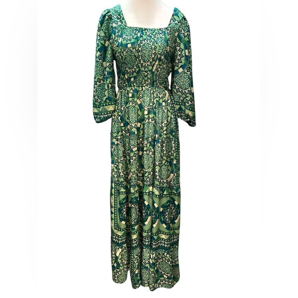 Anthropologie Me 2 Magic Dress Sz M Maxi Resort Bohemian Boho  Beach Scoop Neck